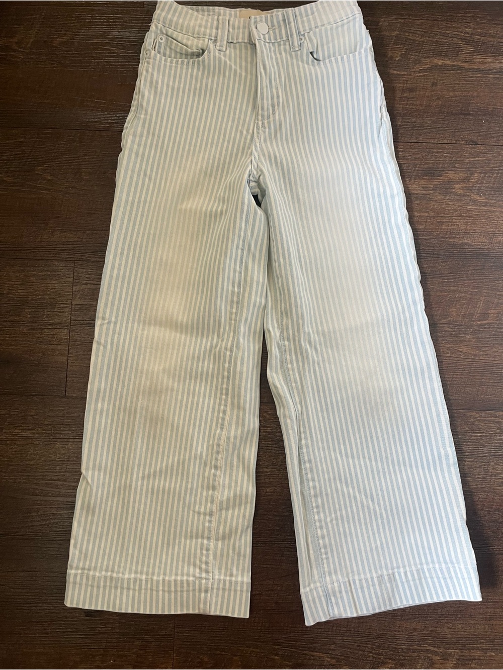 DL1961 Kids Blue and White Striped Wide-Leg Pants
